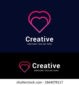 Concepto del logo de la línea de amor. Ilustración vectorial eps 10
