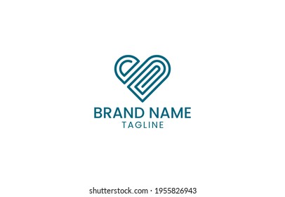 Love Line Logo Design Template Vector suitable for female or baby business brand