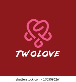 Diseño vectorial del logotipo de la línea de amor con estilo Concepto de esquema moderno para la empresa.