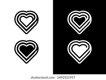 Love Line logo design vector with Modern line Concept style.