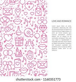 Love line pattern concept with place for your text. St Valentine's day. Love, romantic, wedding, relationship dating design theme. Unique print