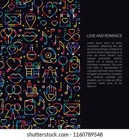 Love line pattern concept with place for your text. St Valentine's day. Love, romantic, wedding, relationship dating design theme. Unique print