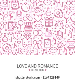 Love line pattern concept with place for your text. St Valentine's day. Love, romantic, wedding, relationship dating design theme. Unique print