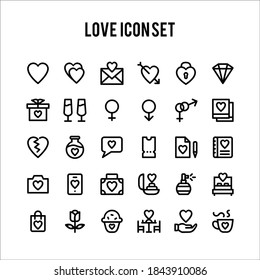Love line vector icon set, Perfect use for website, mobile, app and etc