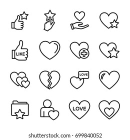 Love Line Vector Icons Set