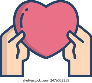 Love linear color illustration icon
