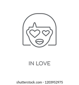 In love linear icon. In love concept stroke symbol design. Thin graphic elements vector illustration, outline pattern on a white background, eps 10.