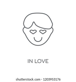 In love linear icon. In love concept stroke symbol design. Thin graphic elements vector illustration, outline pattern on a white background, eps 10.