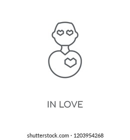 In love linear icon. In love concept stroke symbol design. Thin graphic elements vector illustration, outline pattern on a white background, eps 10.