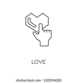 Love linear icon. Love concept stroke symbol design. Thin graphic elements vector illustration, outline pattern on a white background, eps 10.