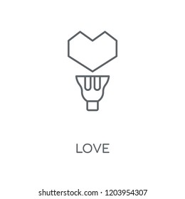 Love linear icon. Love concept stroke symbol design. Thin graphic elements vector illustration, outline pattern on a white background, eps 10.