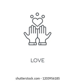 Love linear icon. Love concept stroke symbol design. Thin graphic elements vector illustration, outline pattern on a white background, eps 10.