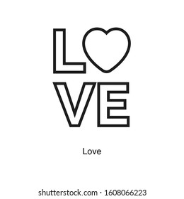 Love linear icon vector on white background. Black icon illustration