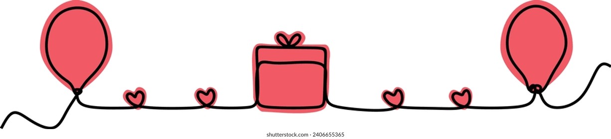 love lines gift with balloon
