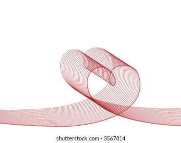 LOVE lines red on white (vector) - illustrated background