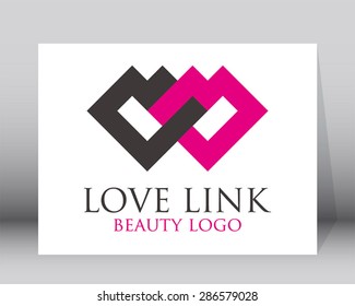 Love link logo element connection vector design shape icon symbol beautiful template abstract