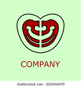 love lion logo vector icon illustration. mono-line.