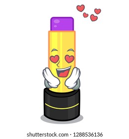 In love lip balm isolated in thec cartoon