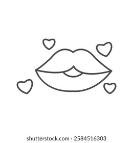 Love Lip thinline icon, vector, pixel perfect, illustrator file