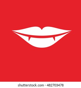 LOVE LIPS DEVIL LOGO RED BACKGROUND