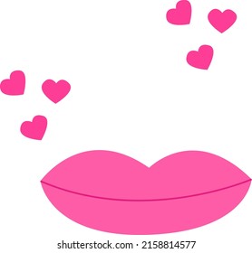 Los labios de amor, la ilustración, el vector sobre un fondo blanco.