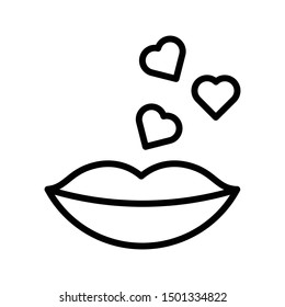 love lips thin line vector icon