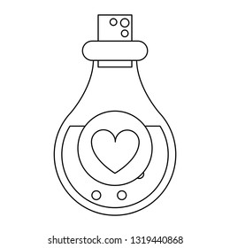 love liquid flask symbol black and white