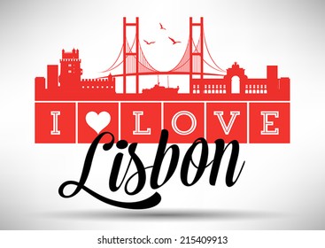 I Love Lisbon Typography Design