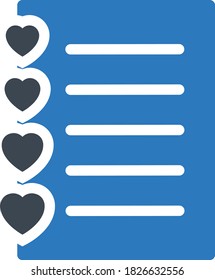love list vector glyph color icon 