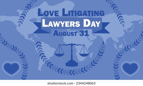 Diseño de pancartas vectoriales en el Día del Abogado Litigador de Amor. Feliz Día del Amor Litigando a los Abogados, moderna y mínima ilustración de afiches gráficos.