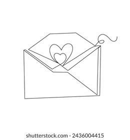 Love  litter    continuous one line drawing of outline vector illustration


