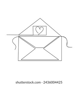Love  litter    continuous one line drawing of outline vector illustration

