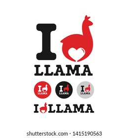 I Love Llama Vector Logo