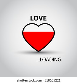 Love loading. Heart shape. Creative Valentines Day concept vector illustration