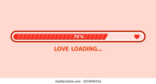 Love loading progress . Heart loading. Vector