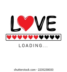 Liebe Ladung! Statusleiste mit Herz.  Herzlichen Glückwunsch Valentinstag Design Print in sozialen Medien, Poster, T-Shirt, Banner, Karte. Vektorgrafik