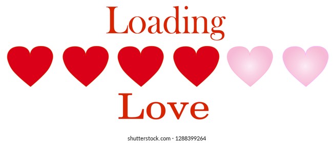 Love loading vector illustration.
