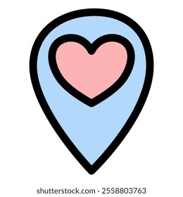 Love location- clean and modern valentines day icon.