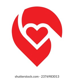 Love location design template. Also it can be for the concept of caring icons for family, children, association, clinic, hospital, childbirth, etc.