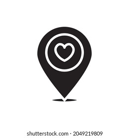 Love Location Filled Vector Illustration
