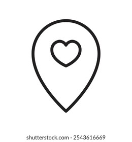 Love location icon Flat line illustration