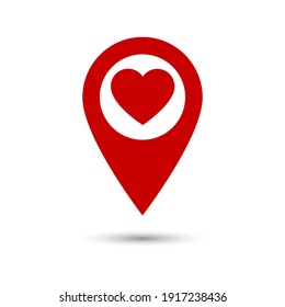 Love location icon isolated on white background.Eps 10