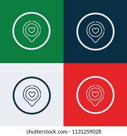 Love location icon vector