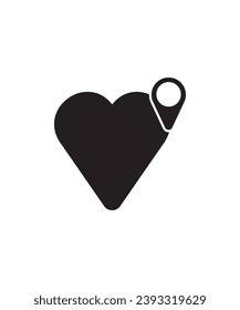 love with location icon, vector best flat icon.
