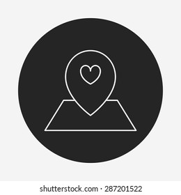 love location line icon