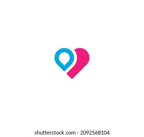 Love Location Logo Design Abstract Signs Symbols