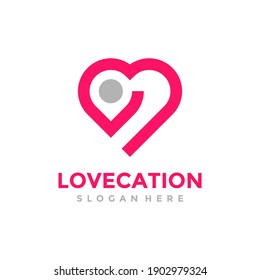 Love location logo design template. Concept of favorite place isolated with flat style icon modern. Creative map pointer with heart vector symbol.