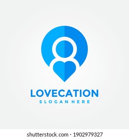 Love location logo design template. Concept of favorite place isolated with flat style icon modern. Creative map pointer with heart vector symbol.