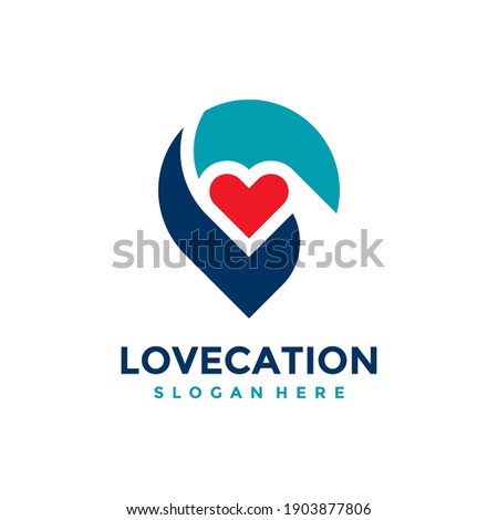 Love location logo design template. Also it can be for the concept of caring icons for family, children, association, clinic, hospital, childbirth, etc.