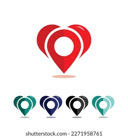 Love location logo design with various color choices, simple, minimalist and modern. Suitable for any business, especially transportation business.